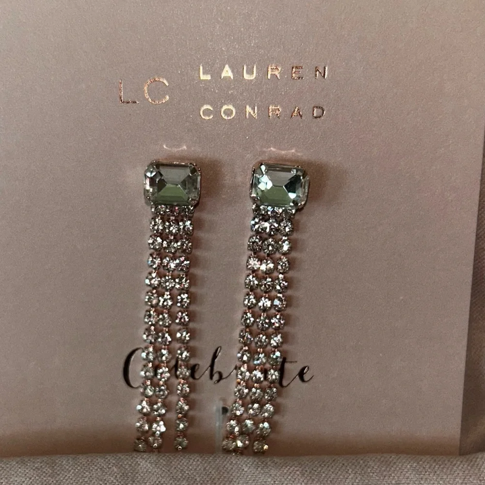 LC Lauren Conrad Rose Gold Dangle Earrings